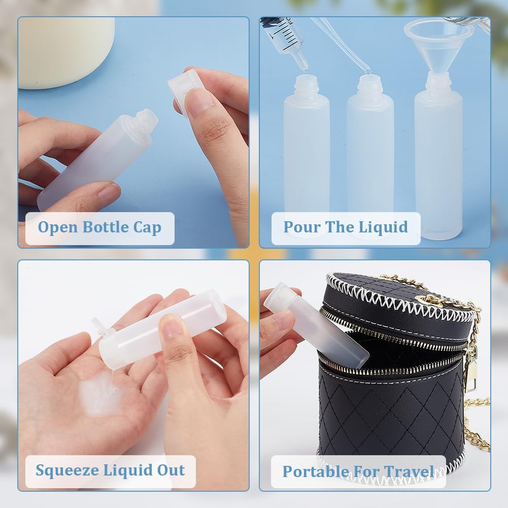 BENECREAT 10 Pack 18ml 0.6oz Small Travel Squeeze Bottles Refillable Makeup Foundation Container Travel Essentials Sample Bottles for Toiletries. Shampoo Toner Cosmetic