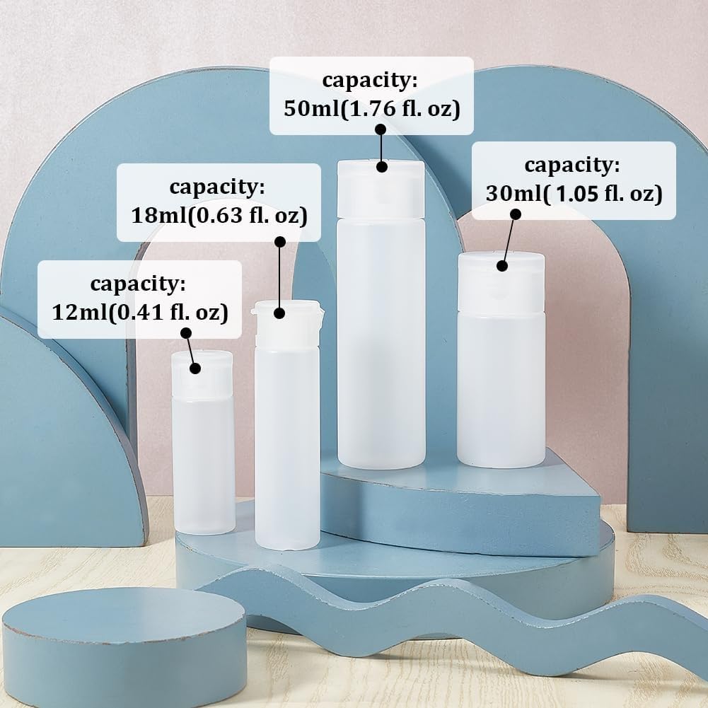 BENECREAT 10 Pack 18ml 0.6oz Small Travel Squeeze Bottles Refillable Makeup Foundation Container Travel Essentials Sample Bottles for Toiletries. Shampoo Toner Cosmetic