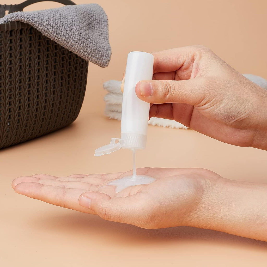 BENECREAT 10 Pack 18ml 0.6oz Small Travel Squeeze Bottles Refillable Makeup Foundation Container Travel Essentials Sample Bottles for Toiletries. Shampoo Toner Cosmetic