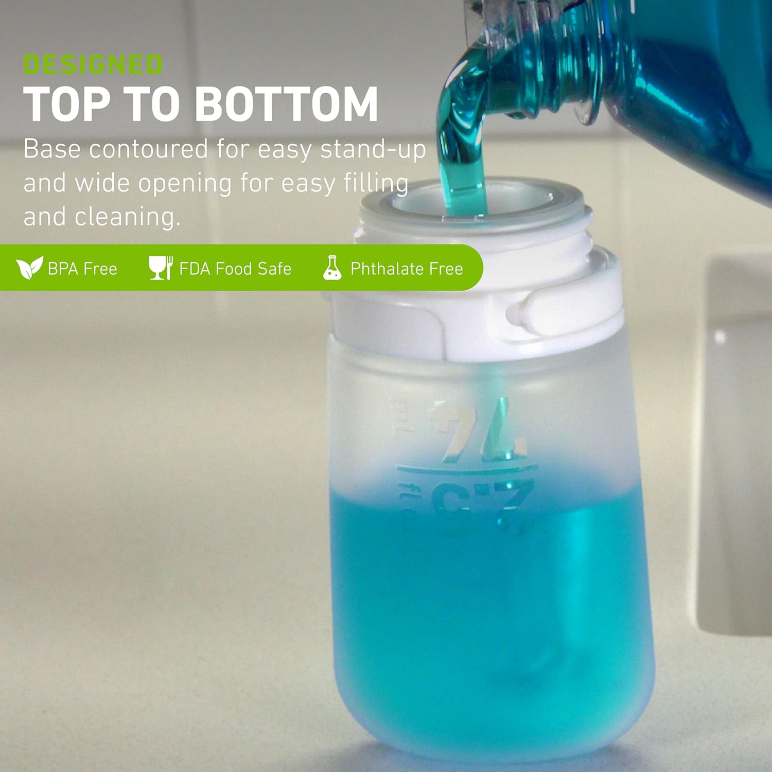 humangear GoToob+ 3-Pack (Small) | Refillable Silicone Travel Bottle | Locking Lid | Food-Safe Material. Clear/Green/Blue. Small (1.7 fl.oz; 53ml)